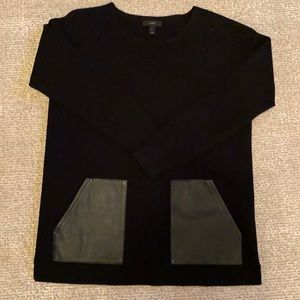 Long Sweater with Leather Pockets